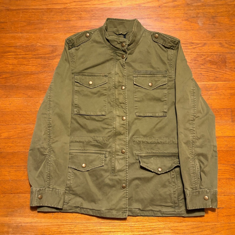 Gap Womens Olive Green Military Utility Field Jacket Medium Cargo Pockets